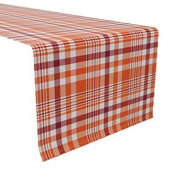 Table Runner, 100% Cotton, 16x108", Plaid 14