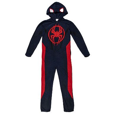 Men's Spiderman Hooded Union Suit Pajamas