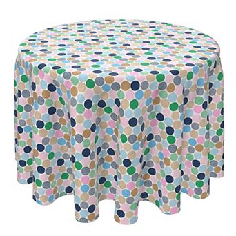 Round Tablecloth, 100% Cotton, 60 Round", Cheerful Dots