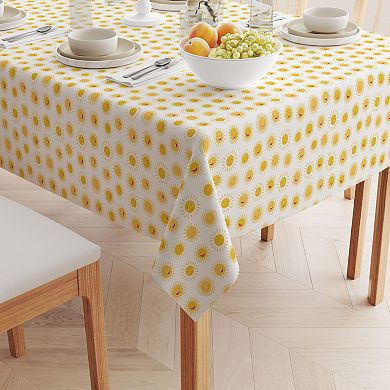 Square Tablecloth, 100% Cotton, 60x60", Cartoon Sun Drawings