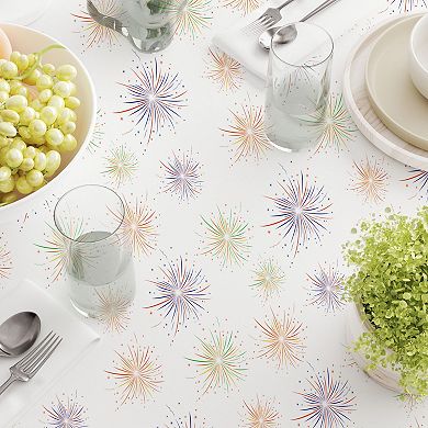Square Tablecloth, 100% Cotton, 60x60", Fireworks Celebration