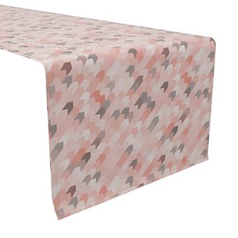 Table Runner, 100% Cotton, 16x72", Pink Arrow Abstract