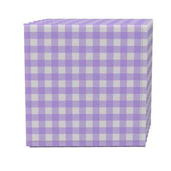 Napkin Set of 4, 100% Cotton, 20x20", Plaid 19