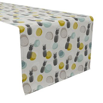 Table Runner, 100% Cotton, 16x72", Pineapple Background