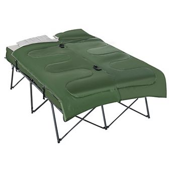 Compact Outdoor 2-people Cot Bedding Set W/ Air Mattress & Comfort Pillows