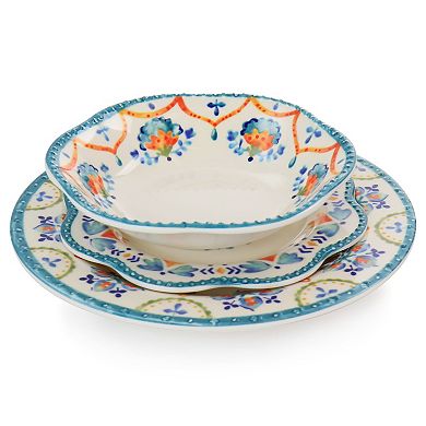 Gibson Home 12 Piece Tamara Melamine Dinnerware Set