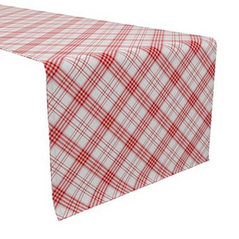 Table Runner, 100% Cotton, 16x108", Plaid 10