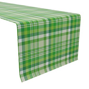 Table Runner, 100% Cotton, 16x72", Plaid 12