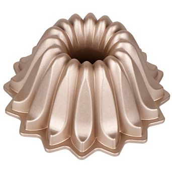 Baker's Secret Fluted Cake Pan, Cast Aluminum 2 Layers Nonstick Coating (Spring Water)