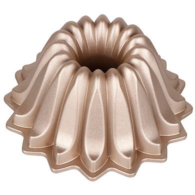 Baker's Secret Fluted Cake Pan, Cast Aluminum 2 Layers Nonstick Coating (Spring Water)