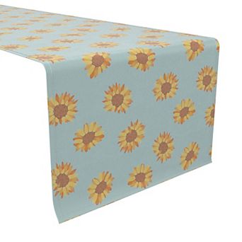 Table Runner, 100% Cotton, 16x72", Summer Sunflower