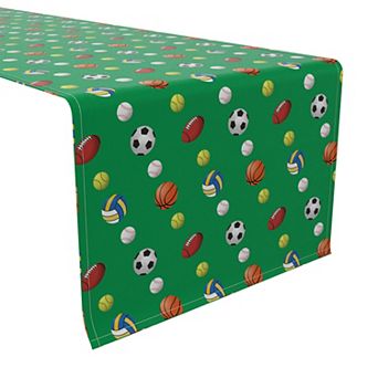 Table Runner, 100% Cotton, 16x90", Sports Collection Green