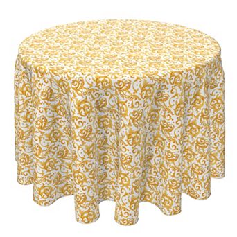 Round Tablecloth, 100% Cotton, 60 Round", Golden Damask