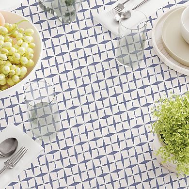 Square Tablecloth, 100% Cotton, 60x60", Criss Cross Pattern