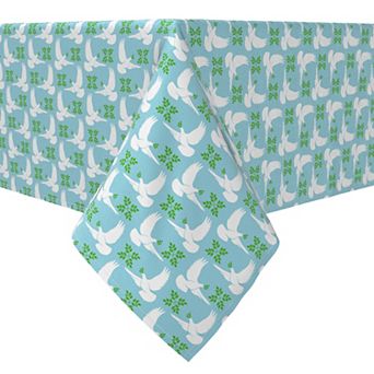 Square Tablecloth, 100% Cotton, 60x60", Flying Doves