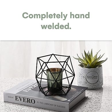 Geometric Tea Light Candle Holder - Decorative Centerpiece for Events and Home Decor