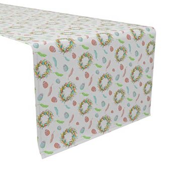 Table Runner, 100% Cotton, 16x90", Colorful Spring Easter