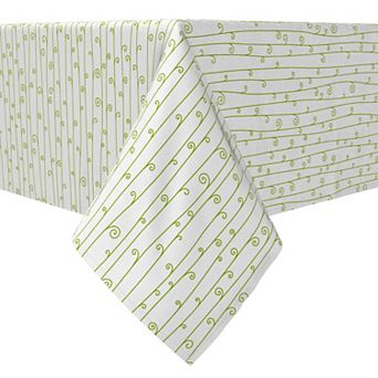 Square Tablecloth, 100% Cotton, 60x60", Swirly Stripes