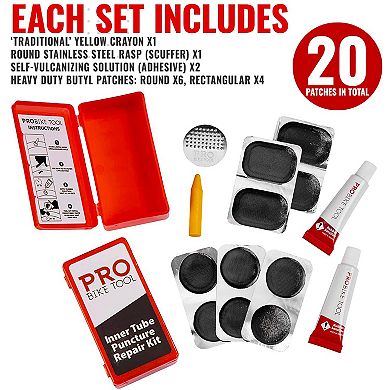 Bike Tire Puncture Repair Kit with Glue and Patches