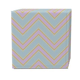 Napkin Set of 4, 100% Cotton, 20x20", Easter Chevron