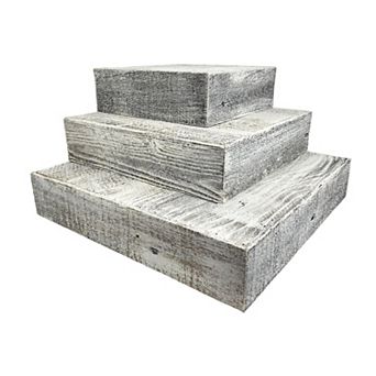 Rustic Farmhouse Reclaimed Wood Dessert/Cake Stand 3 pc Set