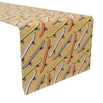 Table Runner, 100% Cotton, 16x108", Skateboard Graphics