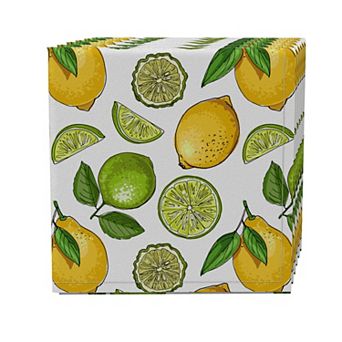 Napkin Set of 4, 100% Cotton, 20x20", Lemons and Limes