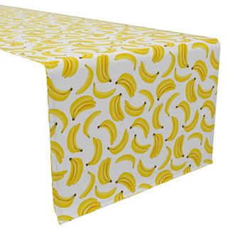 Table Runner, 100% Cotton, 16x108", Bunches of Bananas
