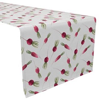 Table Runner, 100% Cotton, 16x72", Radish Garden