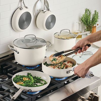KC-50【新入荷　アウトレット】ニーナ　ダイニング5点セット　白×アイボリー KitchenAid® 10-pc. Hard Anodized Ceramic Nonstick Cookware Set