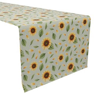 Table Runner, 100% Cotton, 16x108", Sunflower Tops