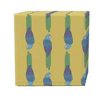Napkin Set of 4, 100% Cotton, 20x20", Tropical Parrots