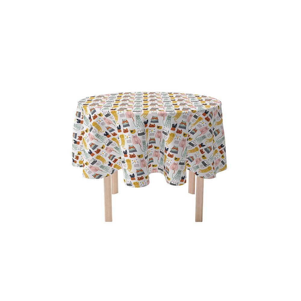 Aperturee Colorful Lovely Cats Rectangle Tablecloth For Kids