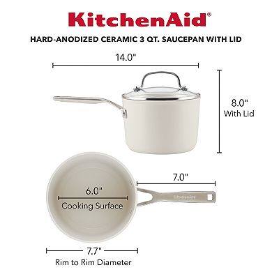 KitchenAid® 3-qt. Hard Anodized Ceramic Nonstick Cookware Sauce Pan