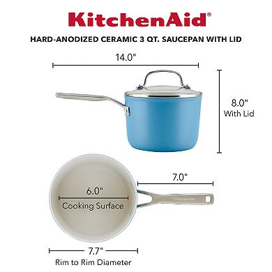 KitchenAid® 3-qt. Hard Anodized Ceramic Nonstick Cookware Sauce Pan