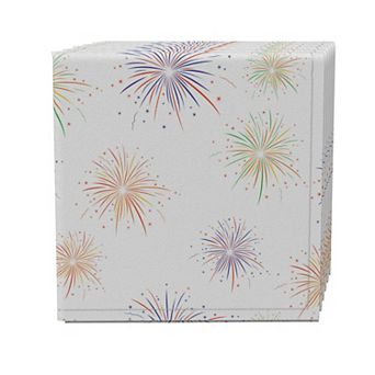 Napkin Set of 4, 100% Cotton, 20x20", Fireworks Celebration