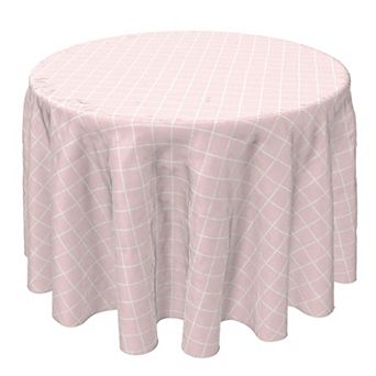Round Tablecloth, 100% Cotton, 60 Round", Diagonal Check Pink