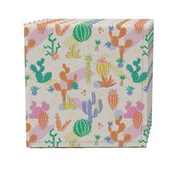 Napkin Set of 4, 100% Cotton, 20x20", Bright Desert Pattern