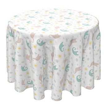 Round Tablecloth, 100% Cotton, 60 Round", Twin Elephants