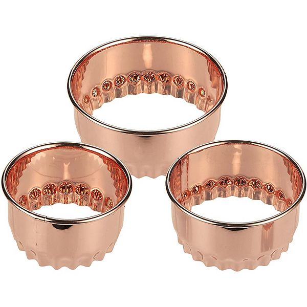 TwoSided Copper Cookie Cutter Set for Pastries, Baking, Desserts (3