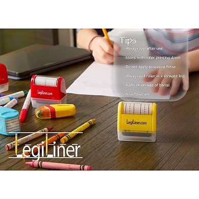 Legiliner Bundle of Yellow and Red Dashed Handwriting Line and Large Ink Refill Set