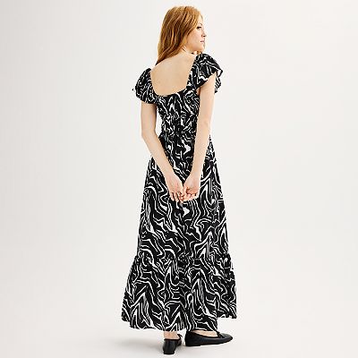 Women's Nine West Flutter Sleeve Maxi Dress