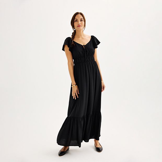 Women s Nine West Flutter Sleeve Maxi Dress