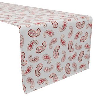 Table Runner, 100% Cotton, 16x108", Cute Pink Paisley