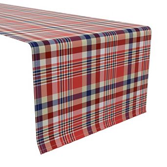 Table Runner, 100% Cotton, 16x108", Plaid 15