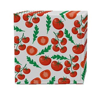 Napkin Set of 4, 100% Cotton, 20x20", Tomato Garden