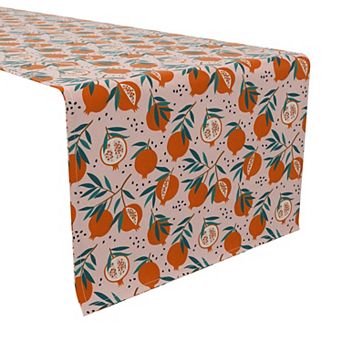 Table Runner, 100% Cotton, 16x72", Pomegranate Trees