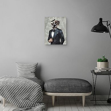 "Tuxedo Dog IV" Canvas Wall Art