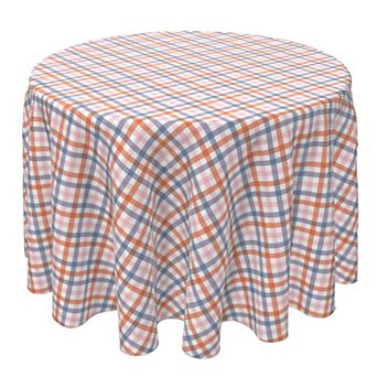 Round Tablecloth, 100% Cotton, 60 Round", Plaid 7