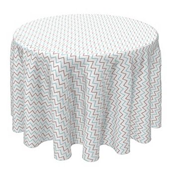 Round Tablecloth, 100% Cotton, 60 Round", Hand Drawn Chevron